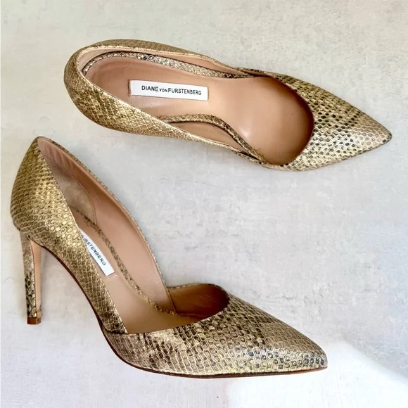 Diane von Furstenberg Python Leather Heels - Stylish & Luxurious! - Picture 7 of 10